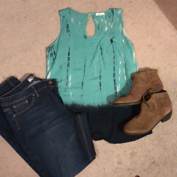Edge Tops - Edge tie dyed high low tank